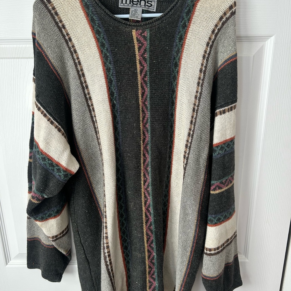 Black and Cream Striped Sweater